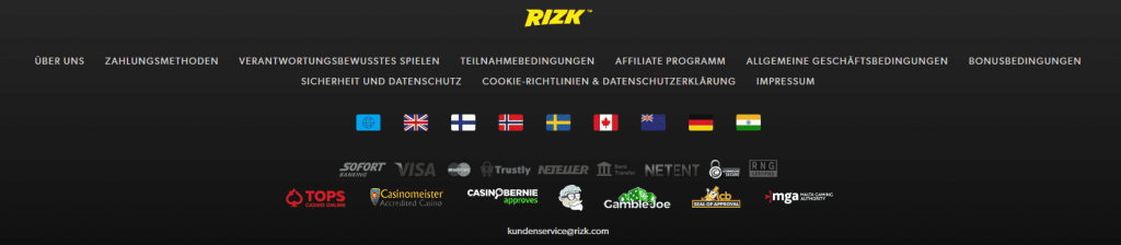 rizk - zuverlässig site mit dem lizenz für den glücksspielen